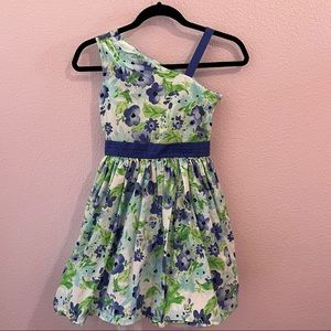 Gymboree blue and green floral dress size 10